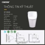 Bồn cầu 1 khối CAESAR C1353 nắp êm MU234 - Ảnh 3
