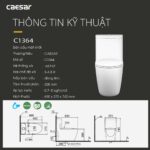 Bồn cầu 1 khối CAESAR C1364 nắp êm MU234 - Ảnh 3