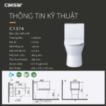 Bồn cầu 1 khối CAESAR C1374 nắp êm MU235 - Ảnh 3