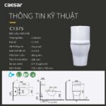 Bồn cầu 1 khối CAESAR C1375 nắp êm M221 - Ảnh 2