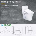 Bồn cầu thông minh CAESAR C1395F TAF400H (CD1395) nắp rửa điện tử - Ảnh 5