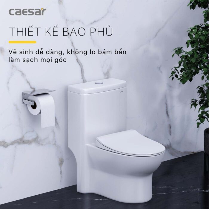 Bồn cầu 1 khối CAESAR C1352 trẻ em nắp êm M284 - Ảnh 10