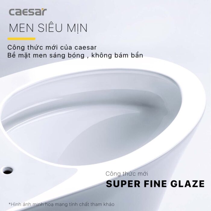Bồn cầu 1 khối CAESAR C1352 trẻ em nắp êm M284 - Ảnh 9