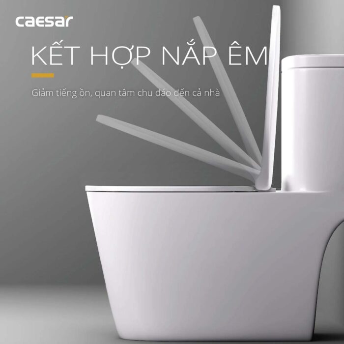 Bồn cầu 1 khối CAESAR C1364 nắp êm MU234 - Ảnh 9