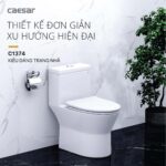 Bồn cầu 1 khối CAESAR C1374 nắp êm MU235 - Ảnh 12