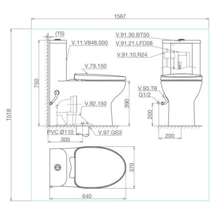 Bản-vẽ-kĩ-thuật-Bồn-cầu-1-khối-VIGLACERA-V848-nắp-êm