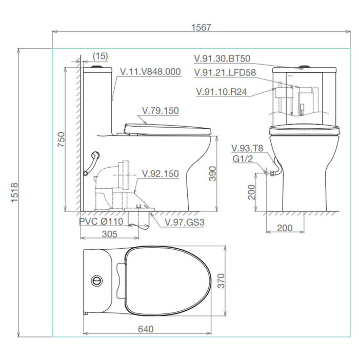 Bản-vẽ-kĩ-thuật-Bồn-cầu-1-khối-VIGLACERA-V848-nắp-êm