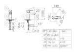 Bản vẽ kỹ thuật Vòi lavabo VIGLACERA VG132 nóng lạnh