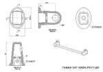 Bản vẽ kỹ thuật thanh vắt khăn Bộ phụ kiện nhà tắm VIGLACERA PKVT-001