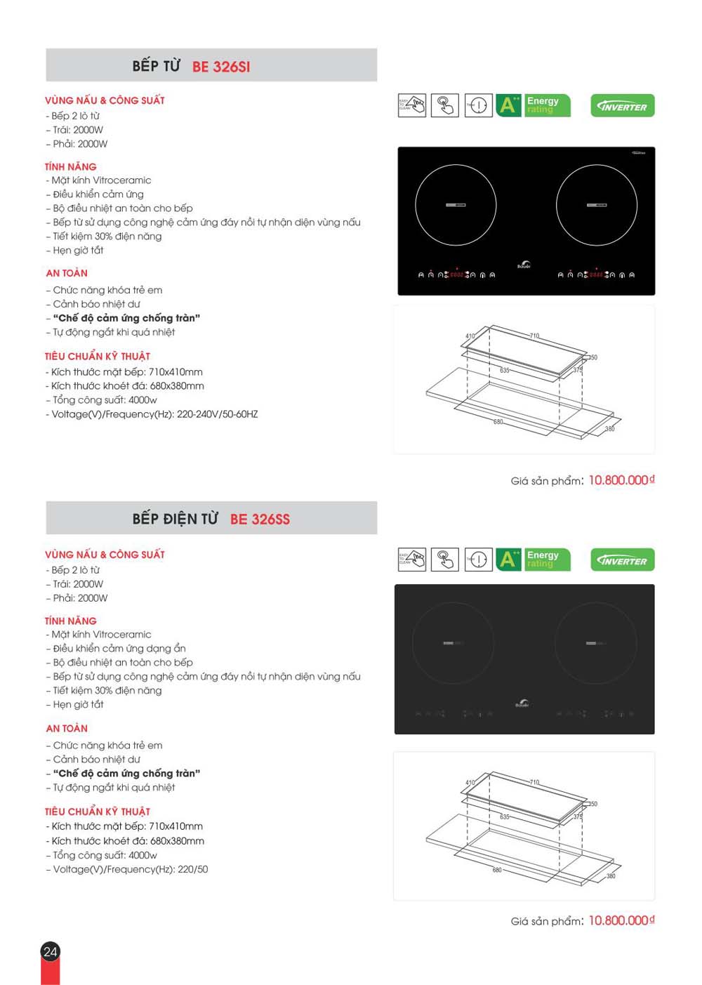 Catalogue BAUER Bang gia thiet bi bep vuathietbi.com 24