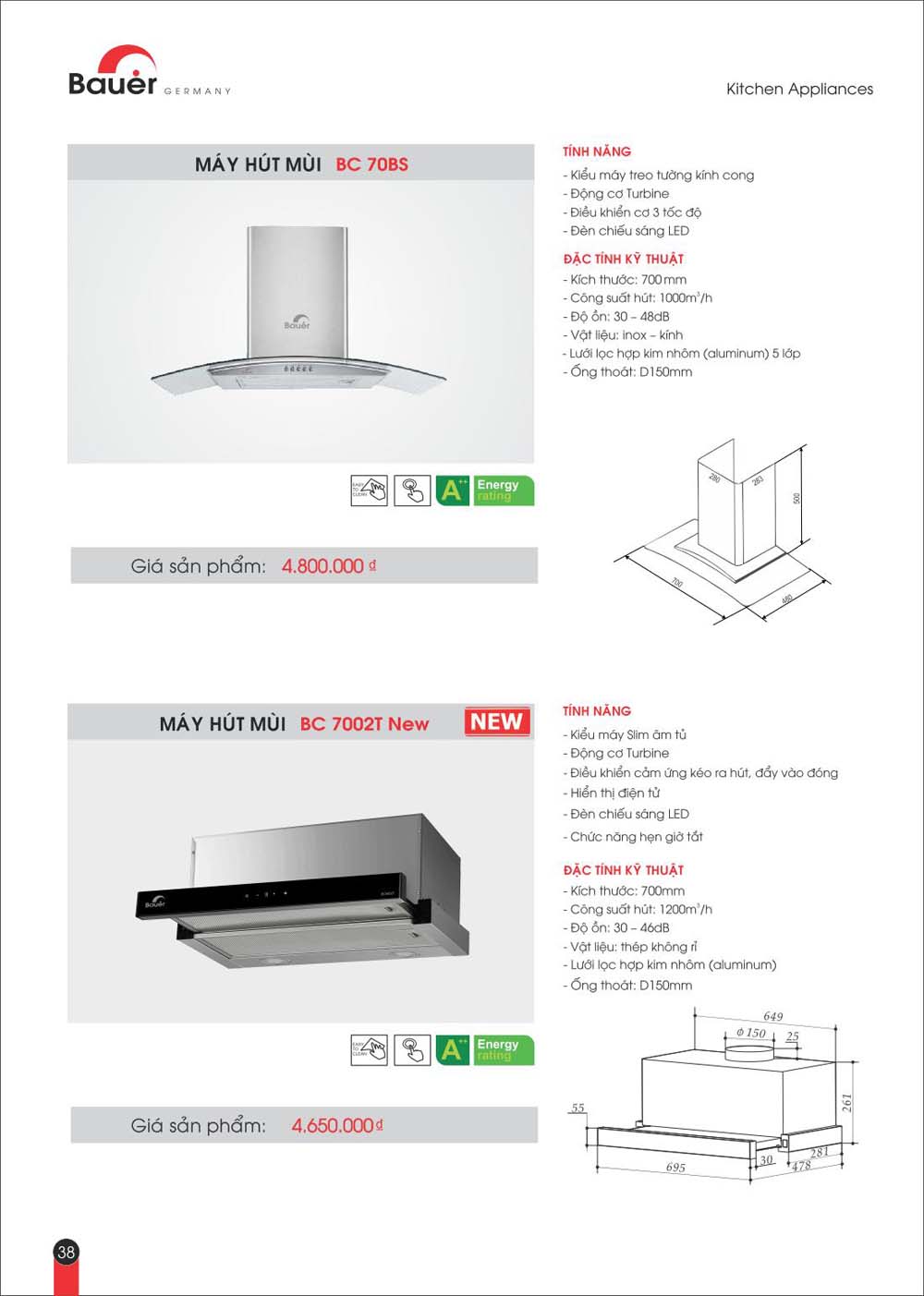 Catalogue BAUER Bang gia thiet bi bep vuathietbi.com 38