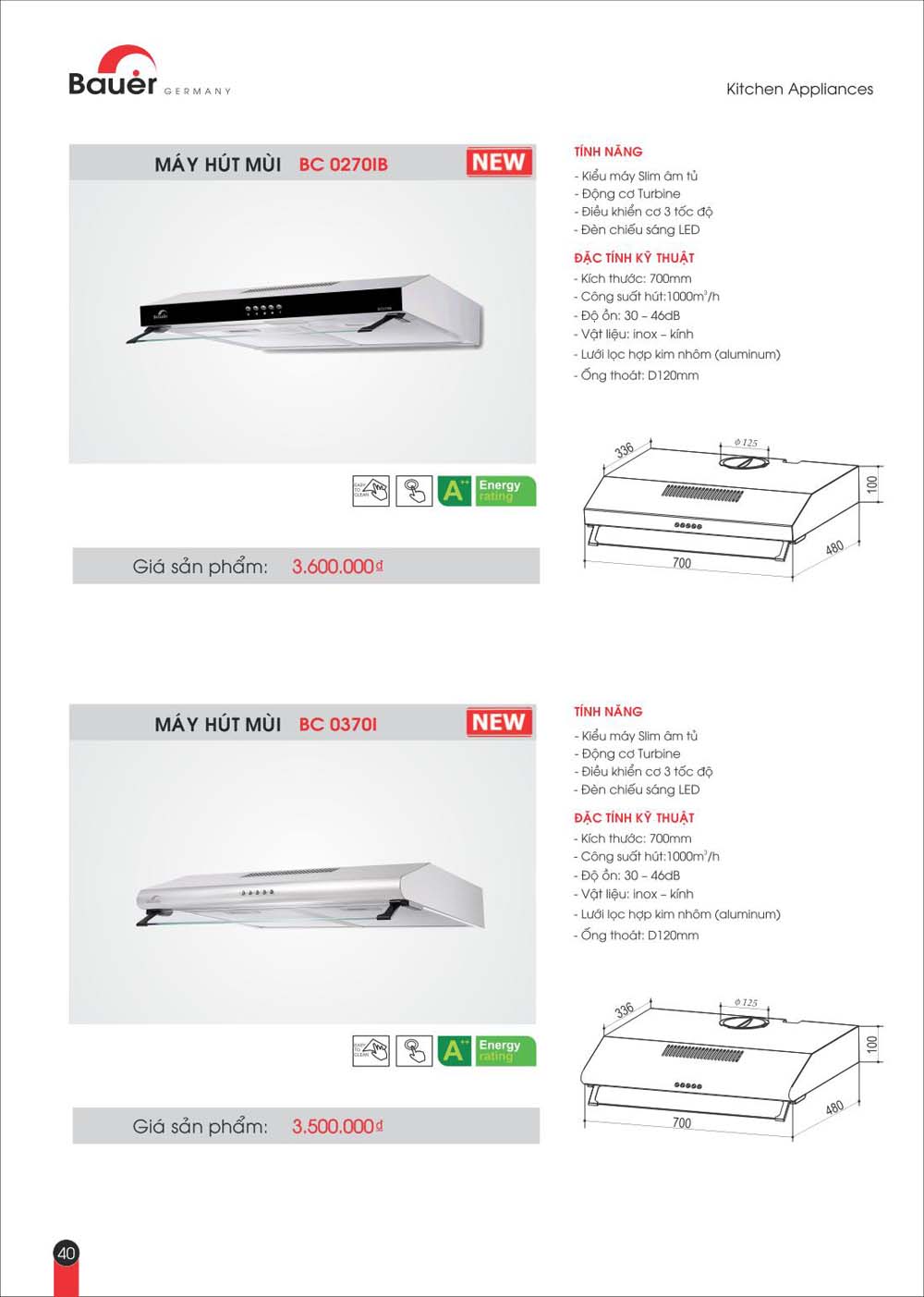 Catalogue BAUER Bang gia thiet bi bep vuathietbi.com 40