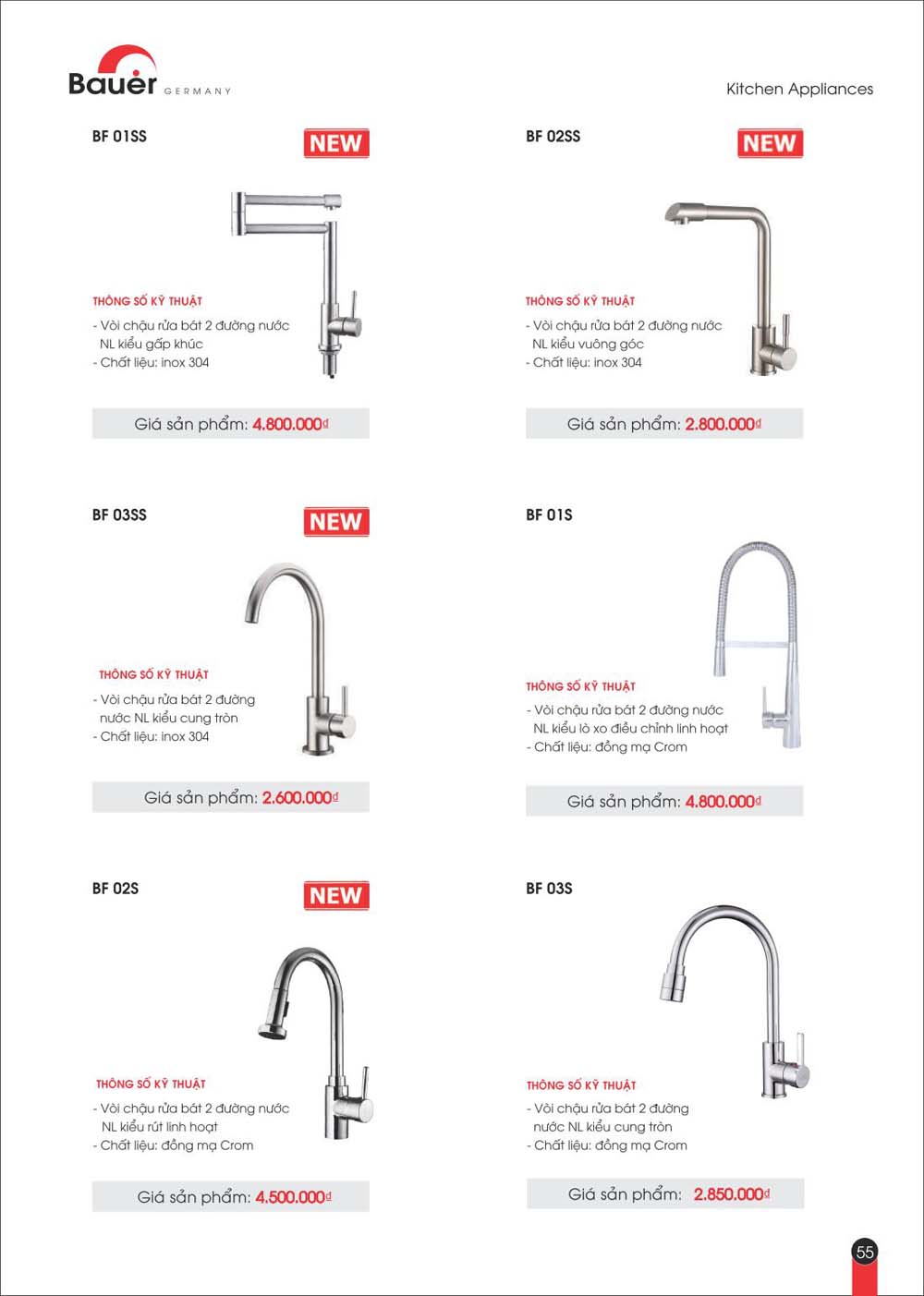 Catalogue BAUER Bang gia thiet bi bep vuathietbi.com 55