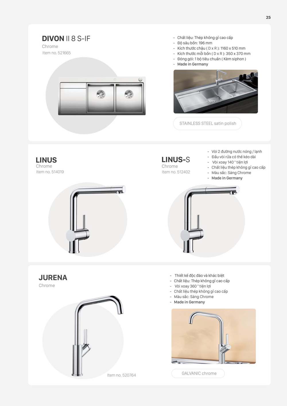 Catalogue BLANCO 2023 Bang gia thiet bi nha bep vuathietbi.com 25
