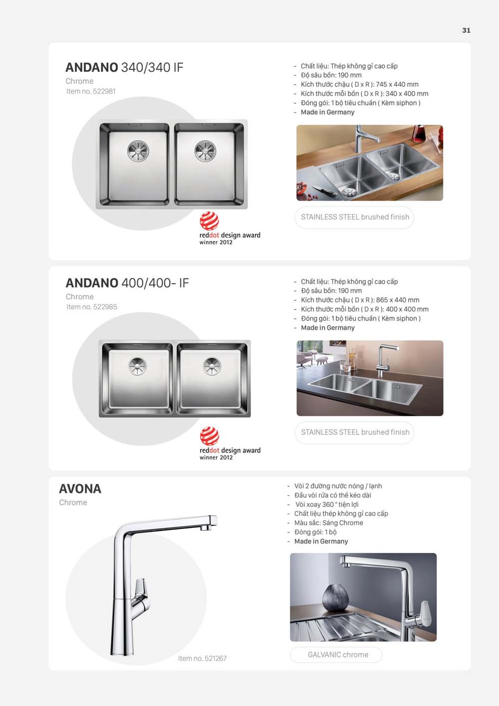 Catalogue BLANCO 2023 Bang gia thiet bi nha bep vuathietbi.com 31