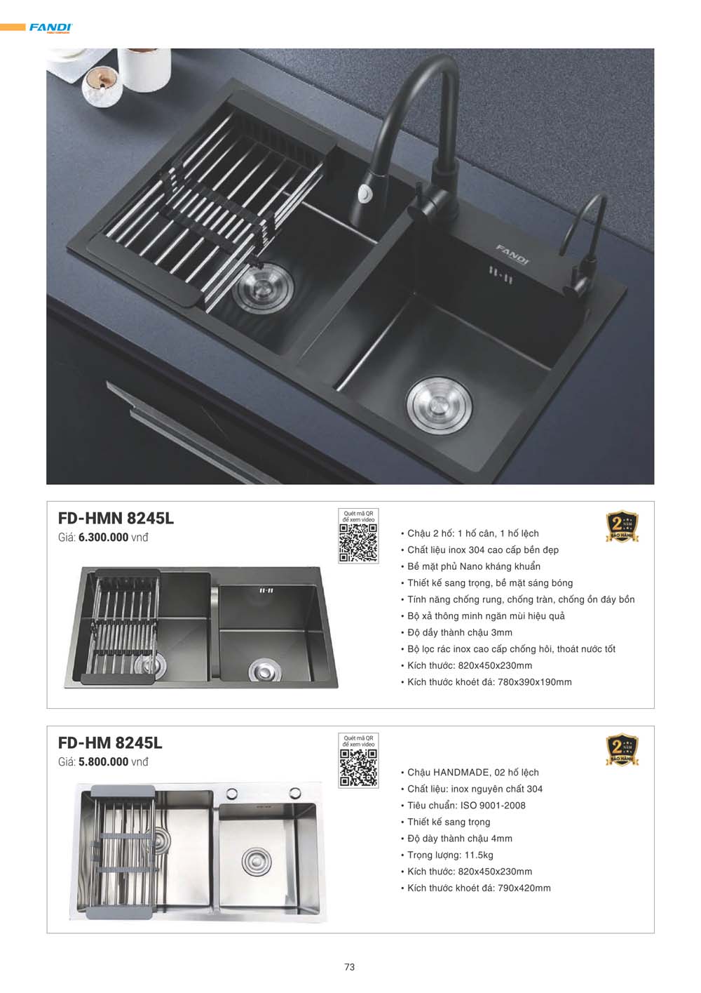 Catalogue FANDI 2024 – Bang gia thiet bi nha bep 073