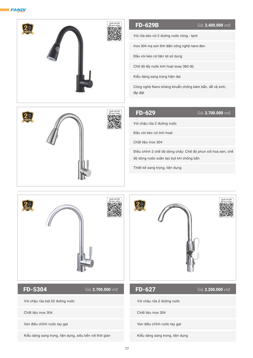 Catalogue FANDI 2024 – Bang gia thiet bi nha bep 077