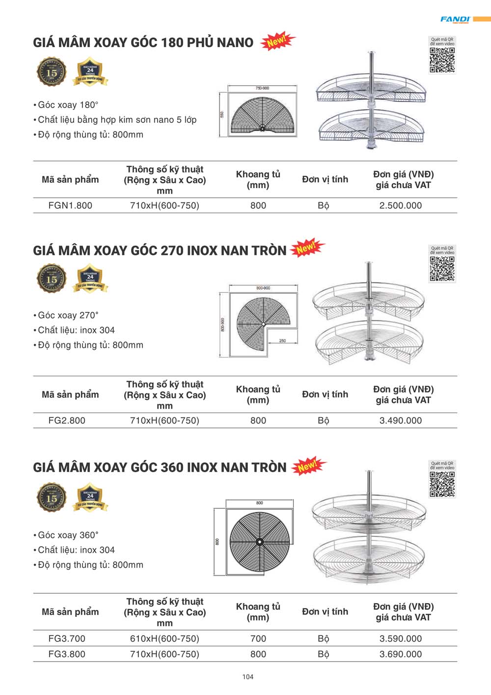 Catalogue FANDI 2024 – Bang gia thiet bi nha bep 104