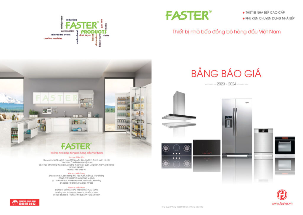 Catalogue FASTER 2024 - Bảng giá thiết bị nhà bếp