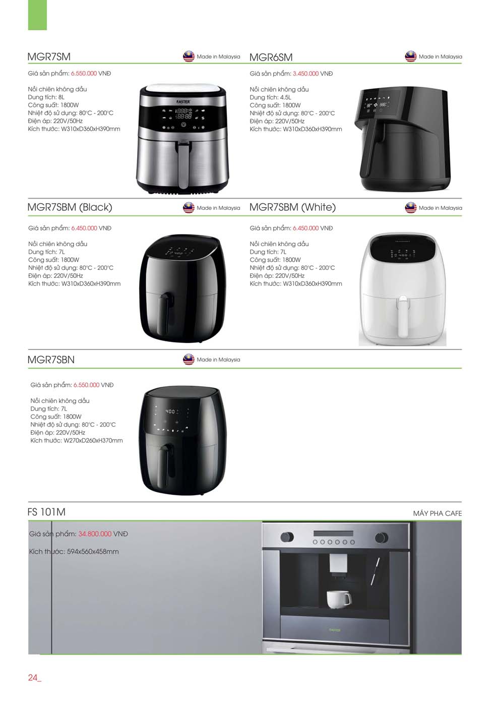 Catalogue FASTER 2023 – Bang gia thiet bi nha bep 13 1