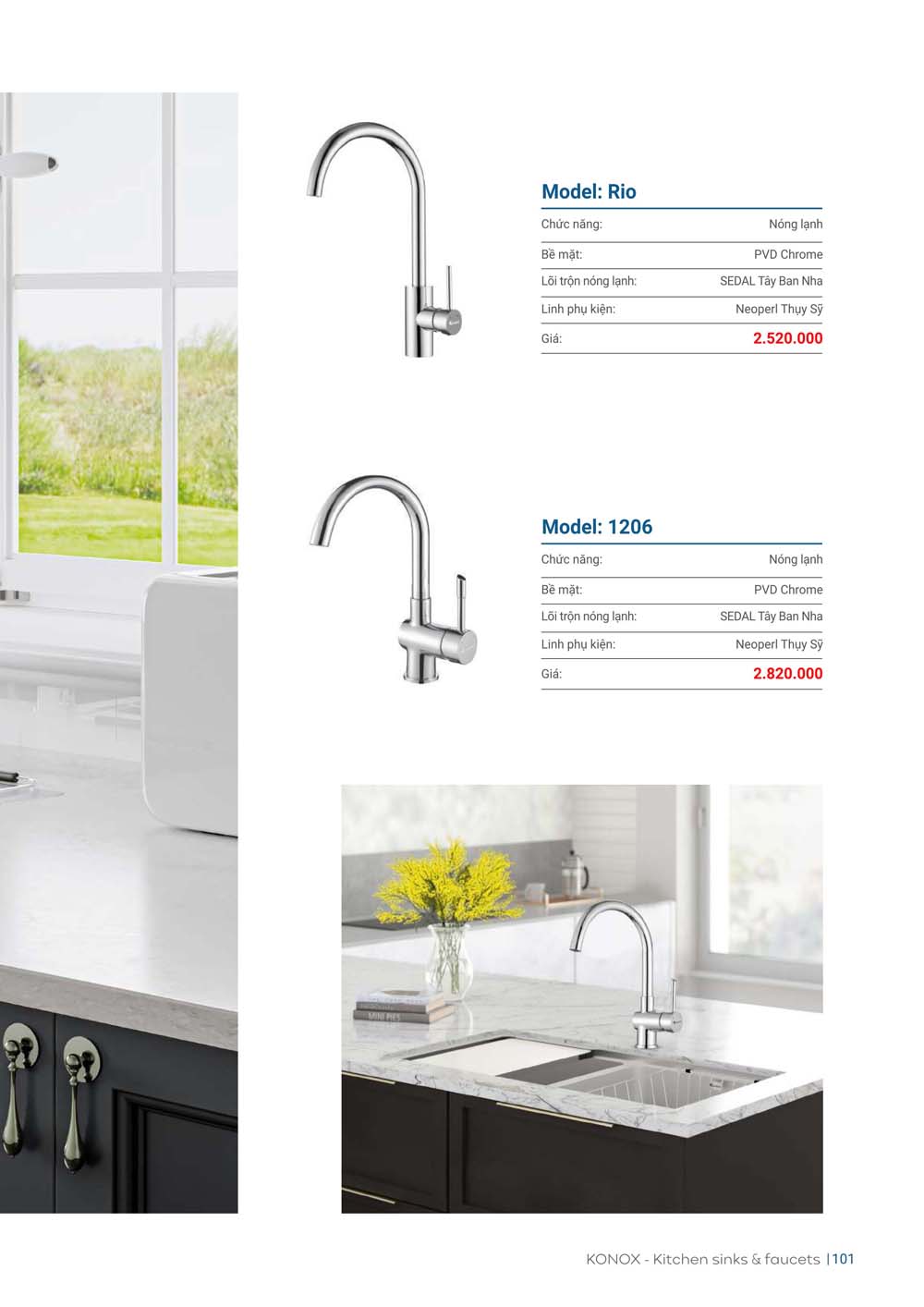 Catalogue KONOX 2023 – Bang gia thiet bi nha bep 101
