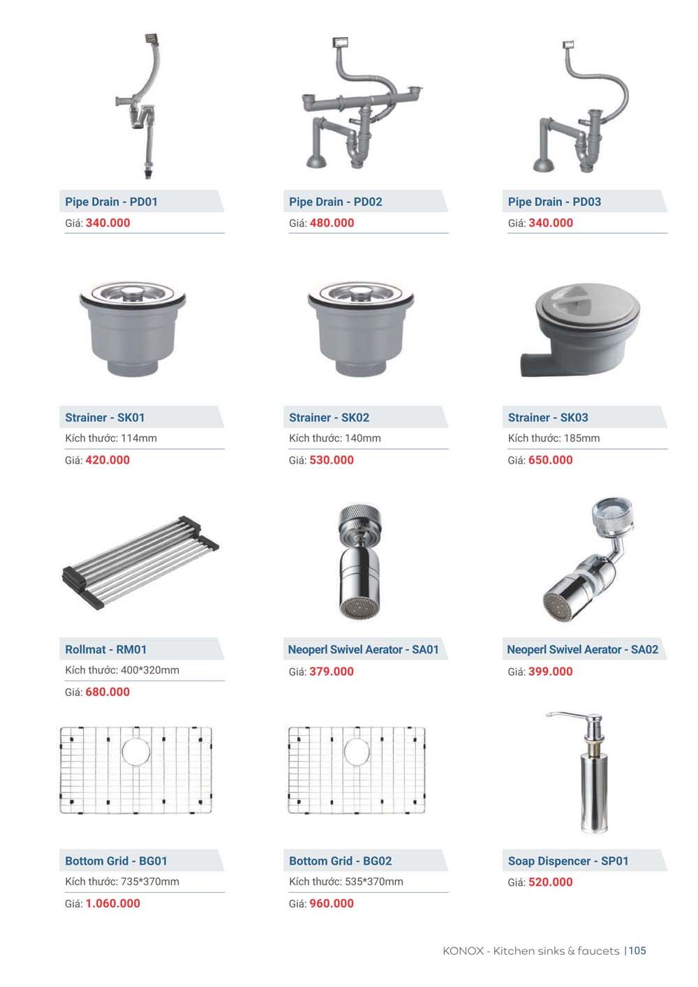Catalogue KONOX 2023 – Bang gia thiet bi nha bep 105