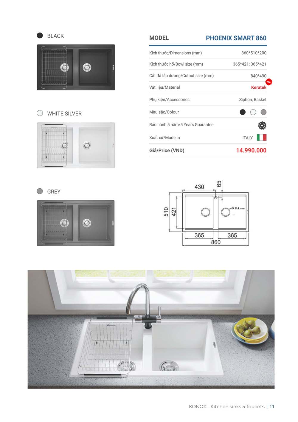 Catalogue KONOX 2023 – Bang gia thiet bi nha bep 11