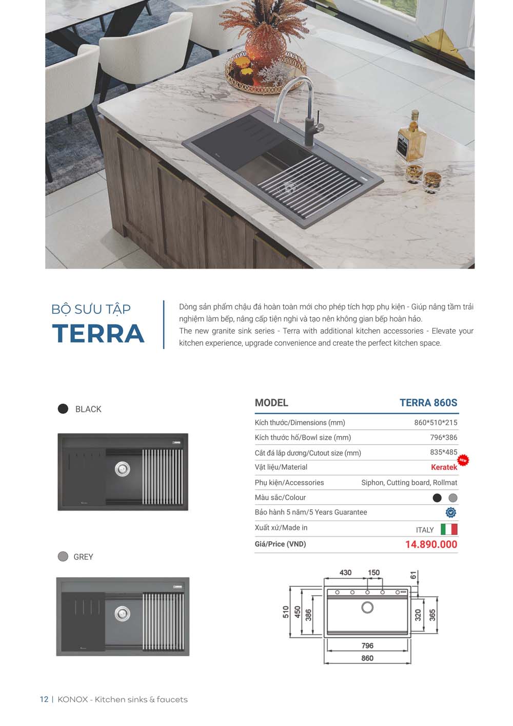 Catalogue KONOX 2023 – Bang gia thiet bi nha bep 12