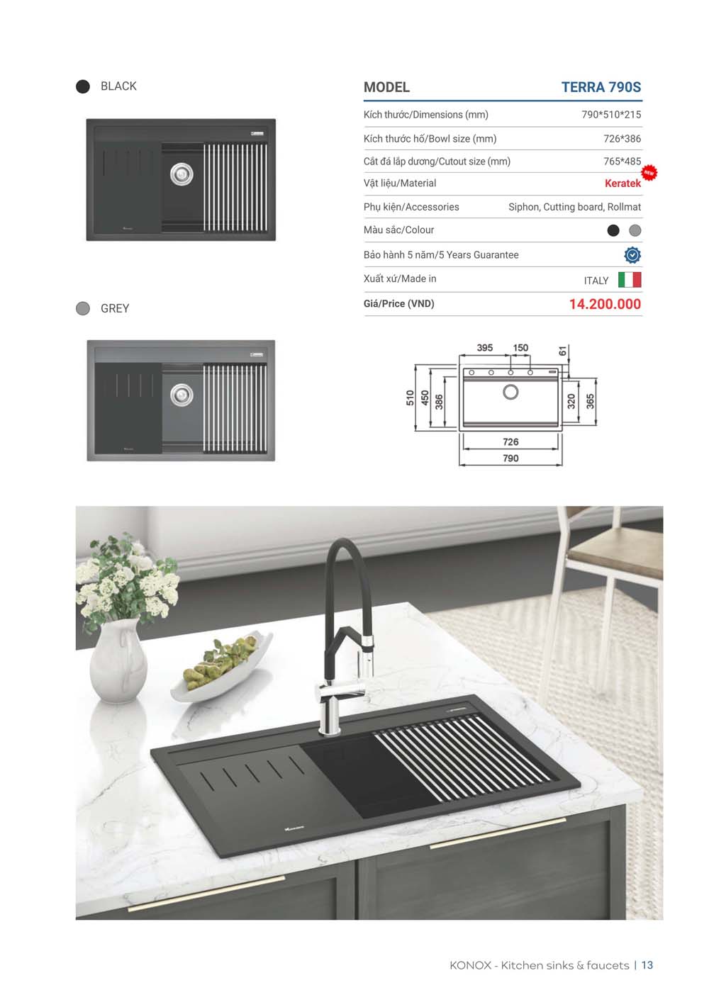 Catalogue KONOX 2023 – Bang gia thiet bi nha bep 13