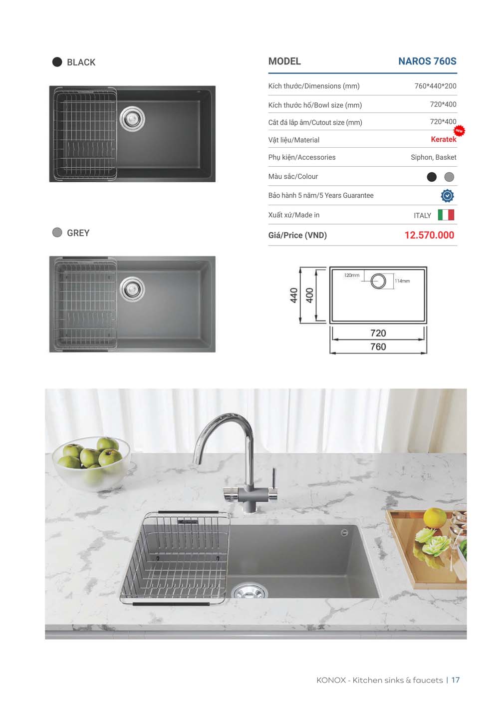 Catalogue KONOX 2023 – Bang gia thiet bi nha bep 17