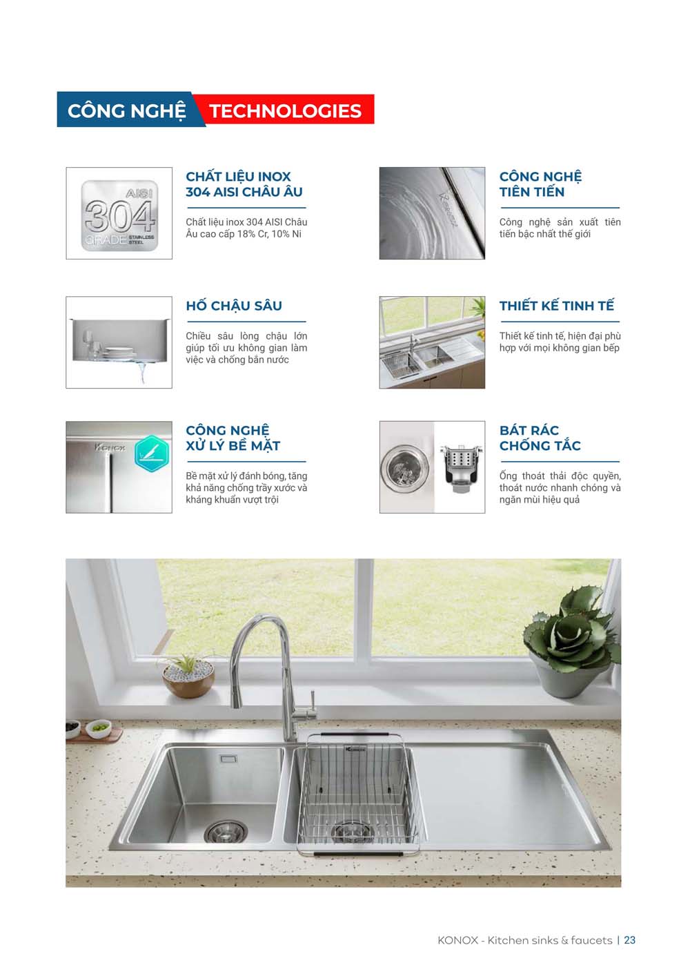 Catalogue KONOX 2023 – Bang gia thiet bi nha bep 23