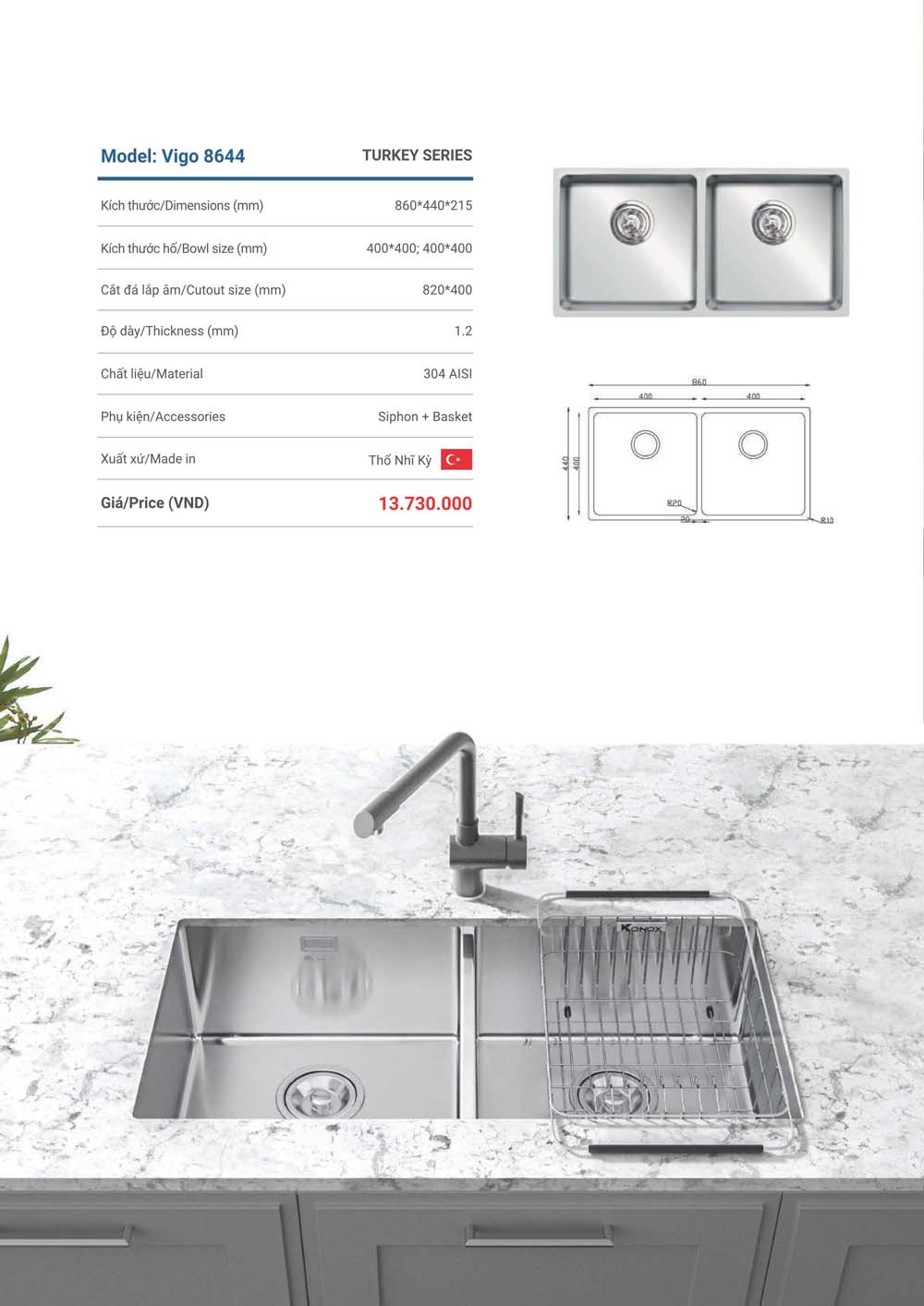 Catalogue KONOX 2023 – Bang gia thiet bi nha bep 26