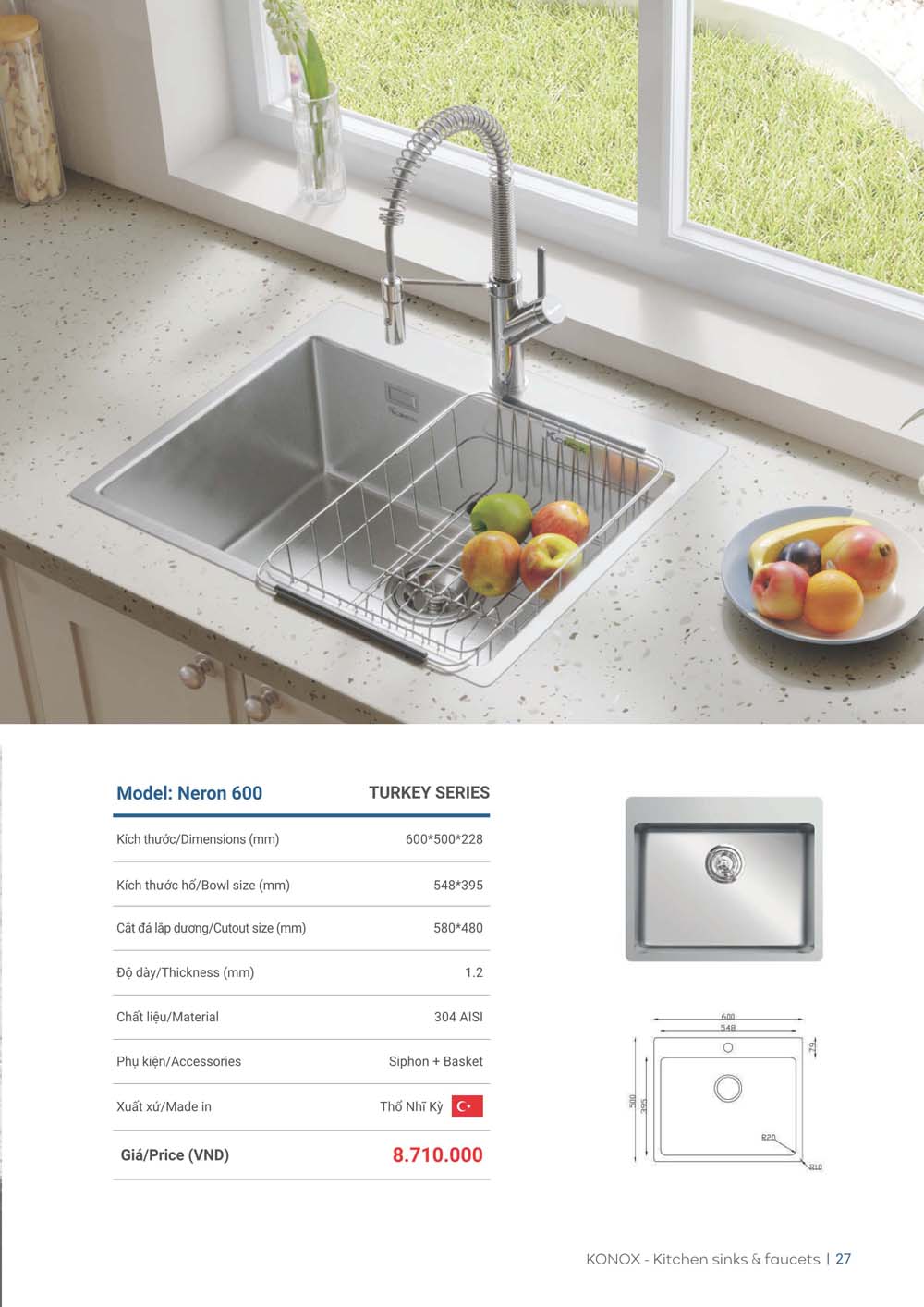 Catalogue KONOX 2023 – Bang gia thiet bi nha bep 27