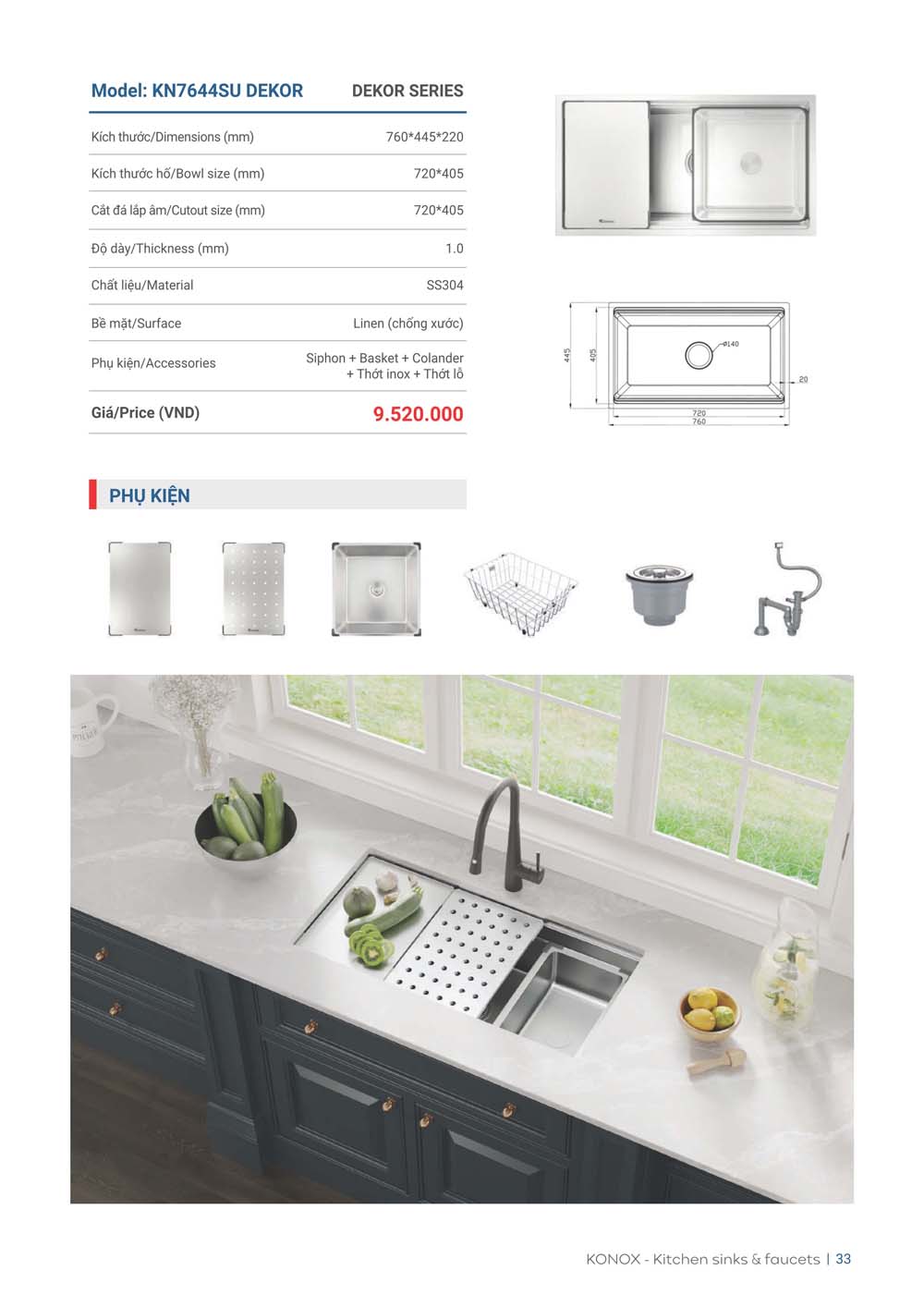 Catalogue KONOX 2023 – Bang gia thiet bi nha bep 33
