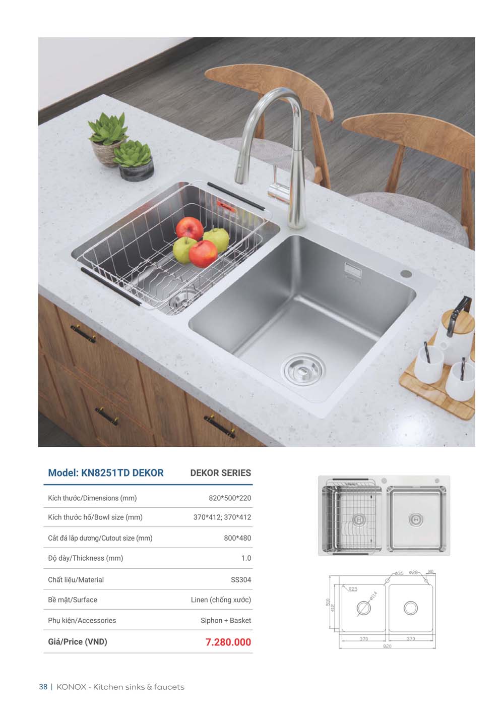 Catalogue KONOX 2023 – Bang gia thiet bi nha bep 38