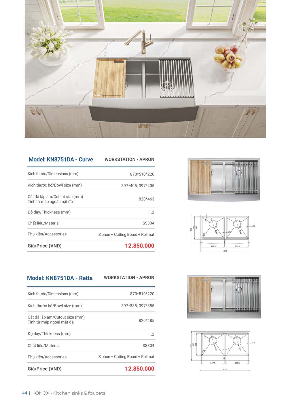 Catalogue KONOX 2023 – Bang gia thiet bi nha bep 44