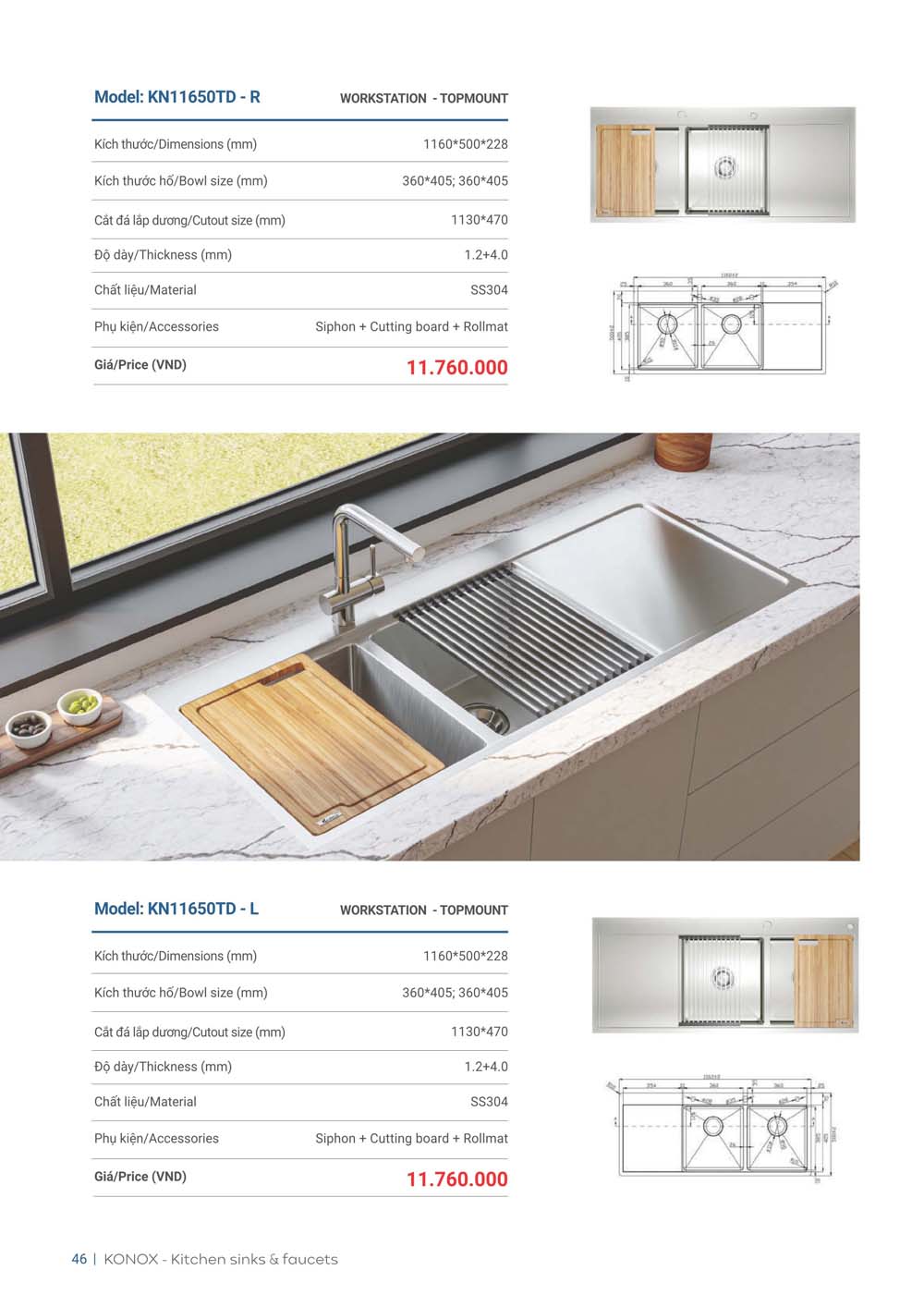 Catalogue KONOX 2023 – Bang gia thiet bi nha bep 46