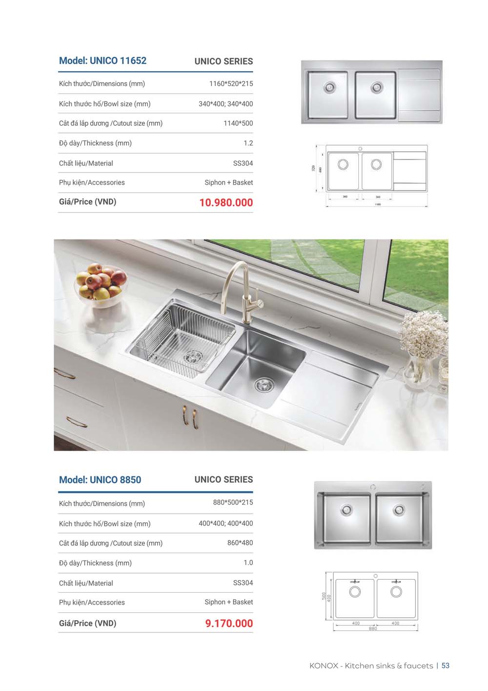 Catalogue KONOX 2023 – Bang gia thiet bi nha bep 53