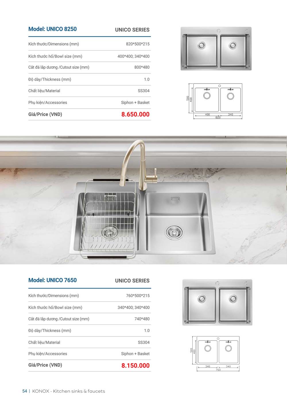 Catalogue KONOX 2023 – Bang gia thiet bi nha bep 54