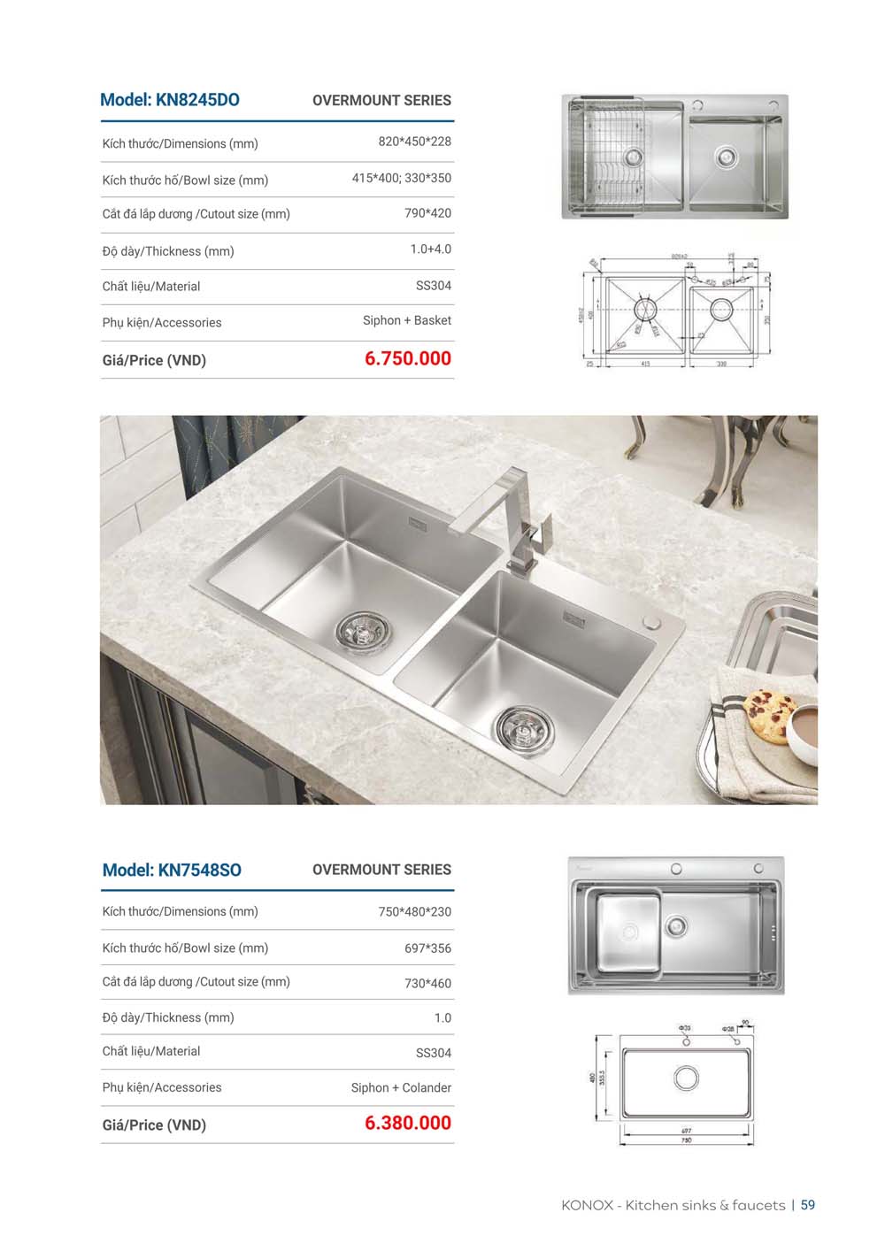 Catalogue KONOX 2023 – Bang gia thiet bi nha bep 59