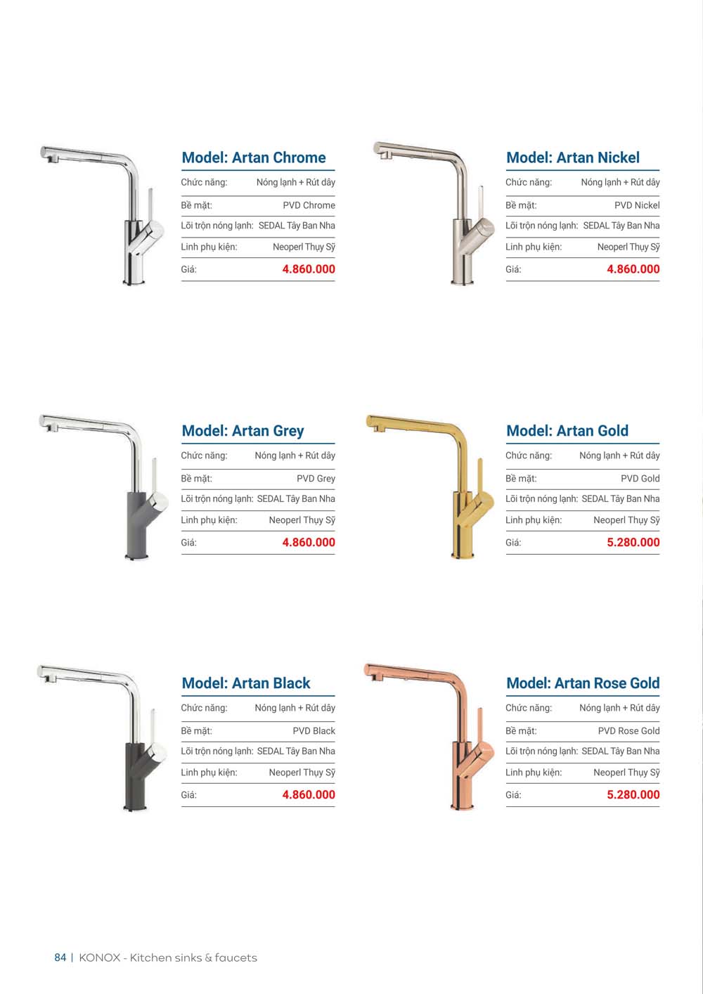 Catalogue KONOX 2023 – Bang gia thiet bi nha bep 84