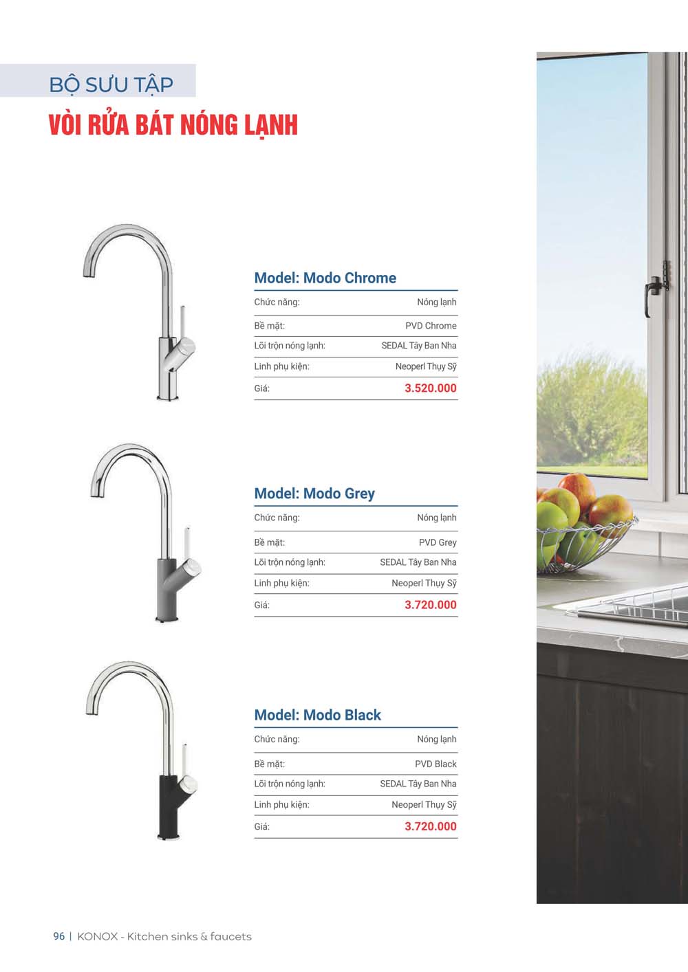 Catalogue KONOX 2023 – Bang gia thiet bi nha bep 96