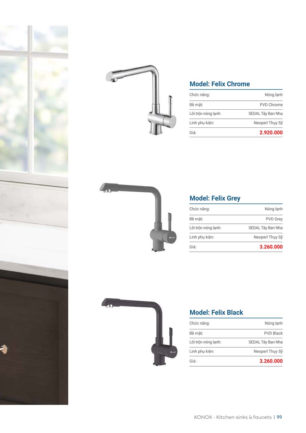 Catalogue KONOX 2023 – Bang gia thiet bi nha bep 99