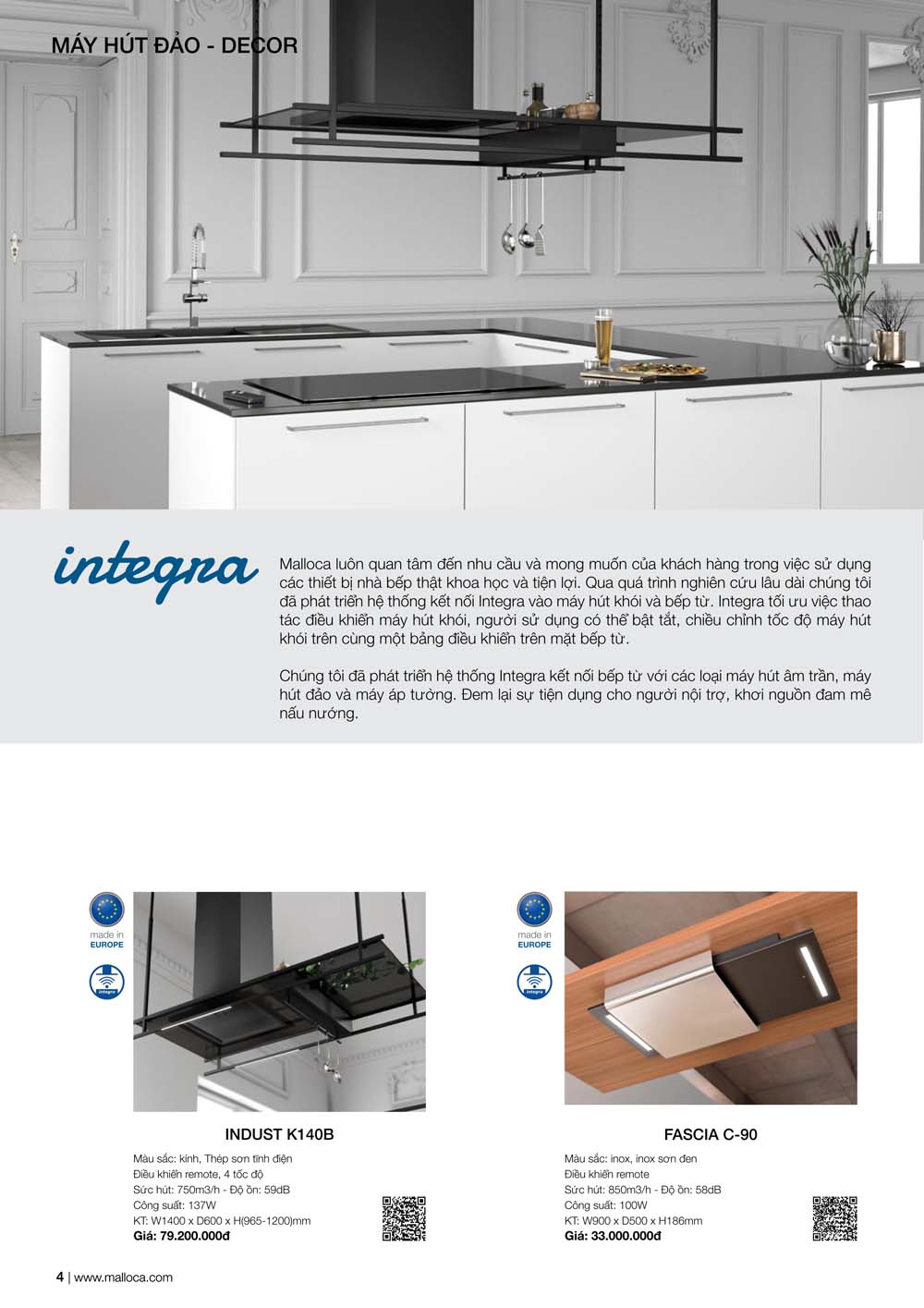 Catalogue MALLOCA 2024 Bang gia Thiet bi nha bep nhap khau vuathietbi.com 04