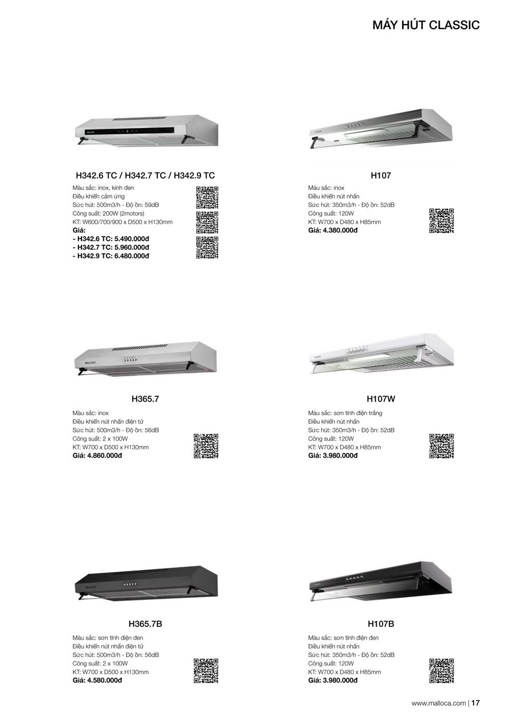 Catalogue MALLOCA 2024 Bang gia Thiet bi nha bep nhap khau vuathietbi.com 17