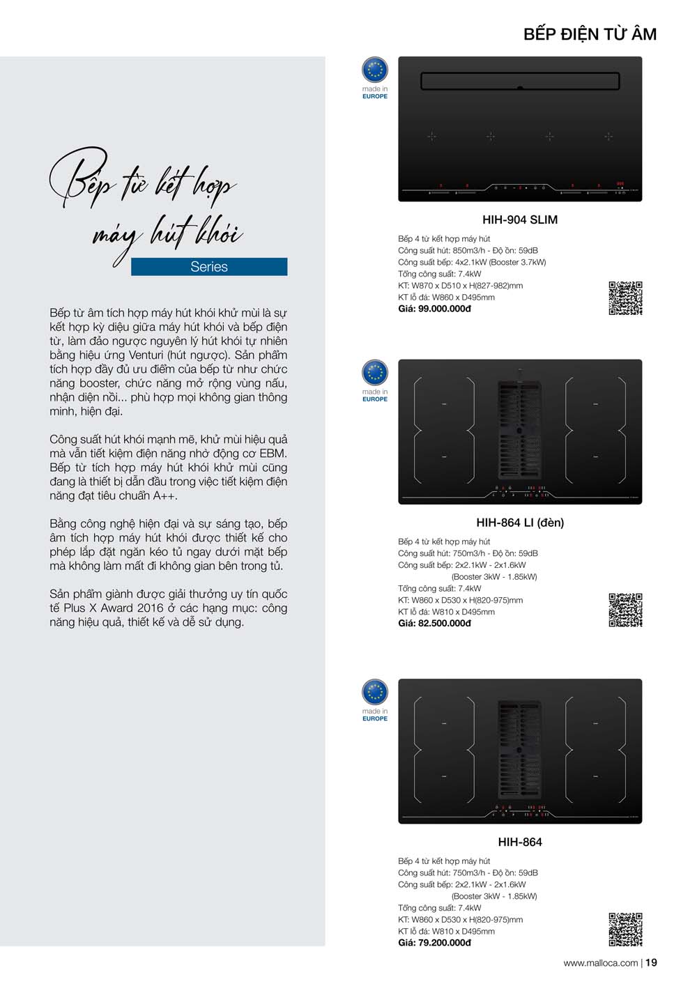 Catalogue MALLOCA 2024 Bang gia Thiet bi nha bep nhap khau vuathietbi.com 19