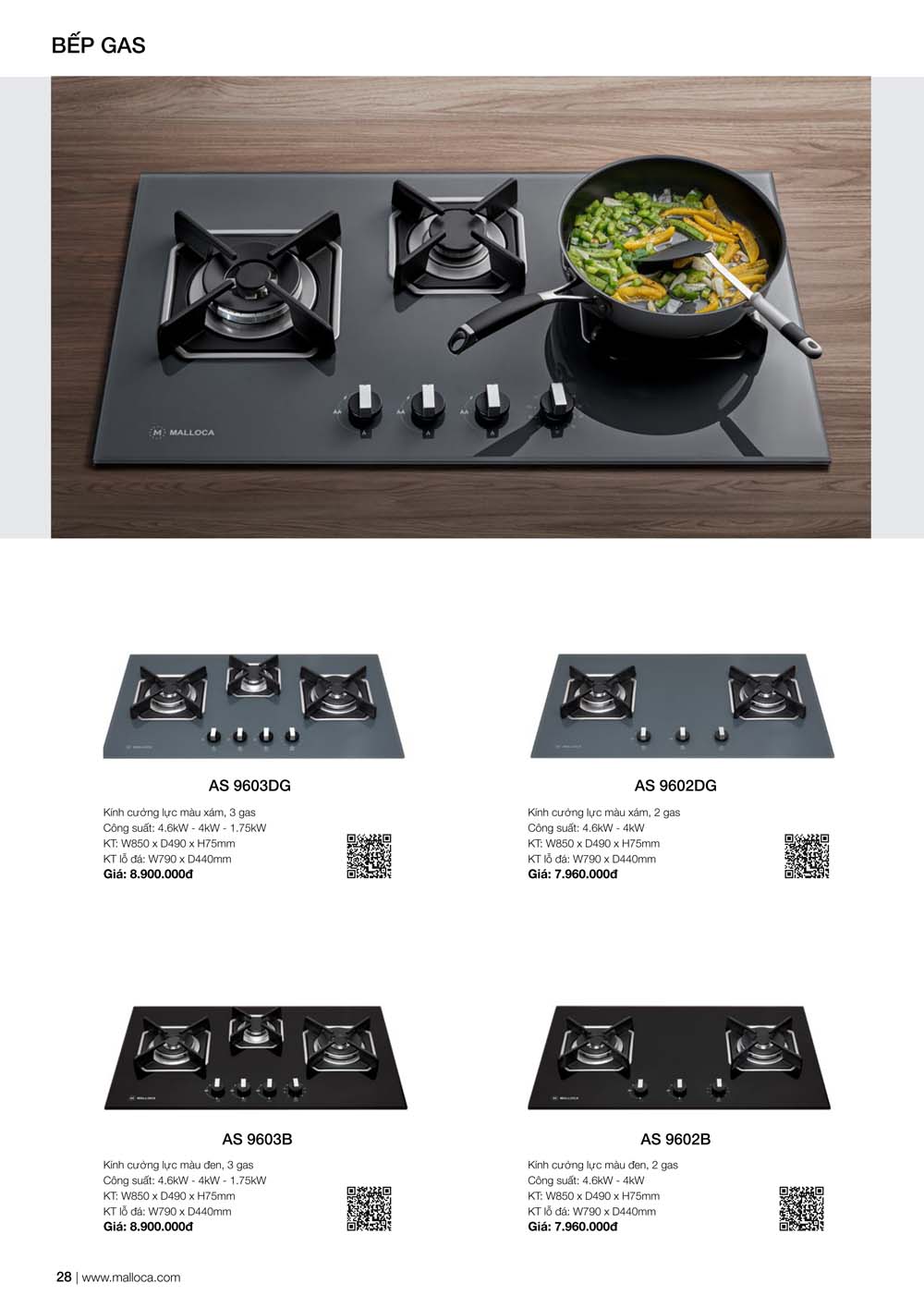 Catalogue MALLOCA 2024 Bang gia Thiet bi nha bep nhap khau vuathietbi.com 28