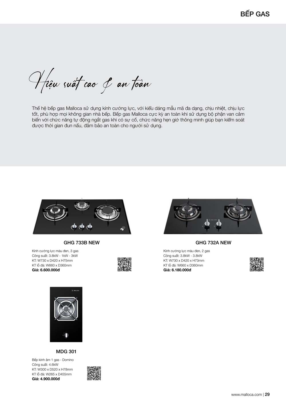 Catalogue MALLOCA 2024 Bang gia Thiet bi nha bep nhap khau vuathietbi.com 29