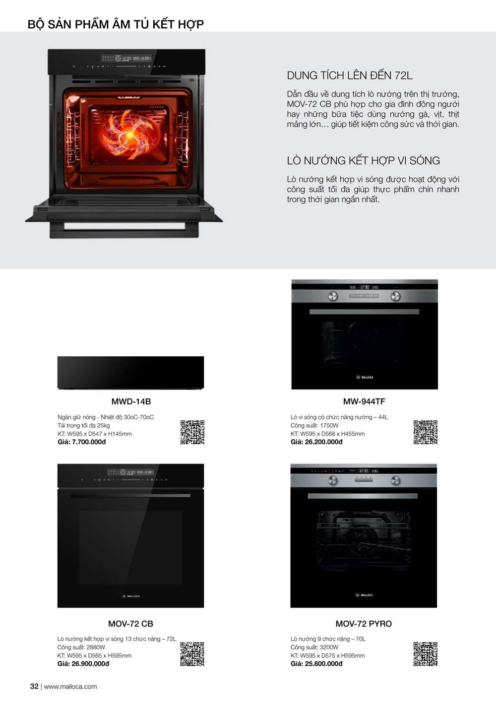 Catalogue MALLOCA 2024 Bang gia Thiet bi nha bep nhap khau vuathietbi.com 32