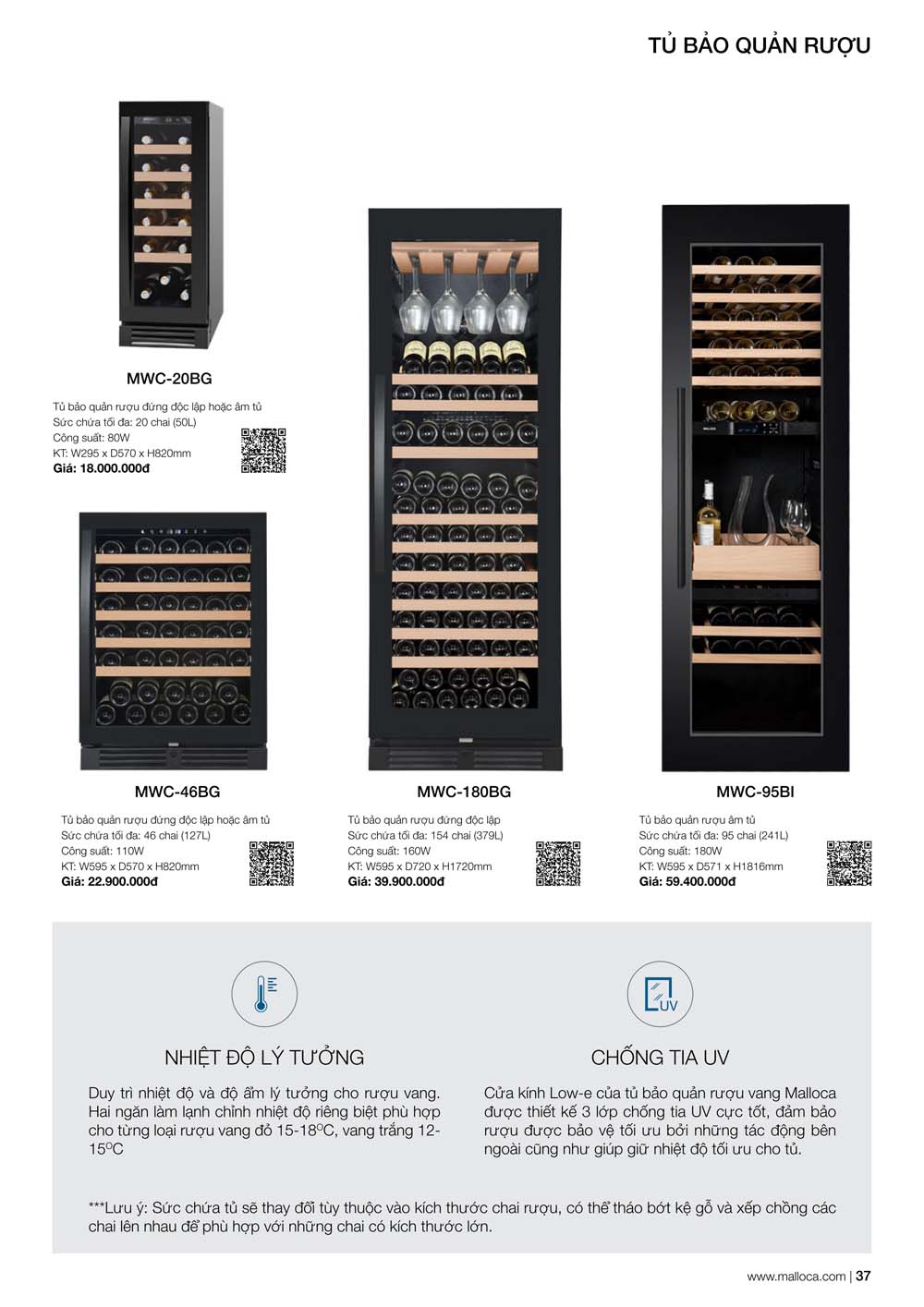 Catalogue MALLOCA 2024 Bang gia Thiet bi nha bep nhap khau vuathietbi.com 37